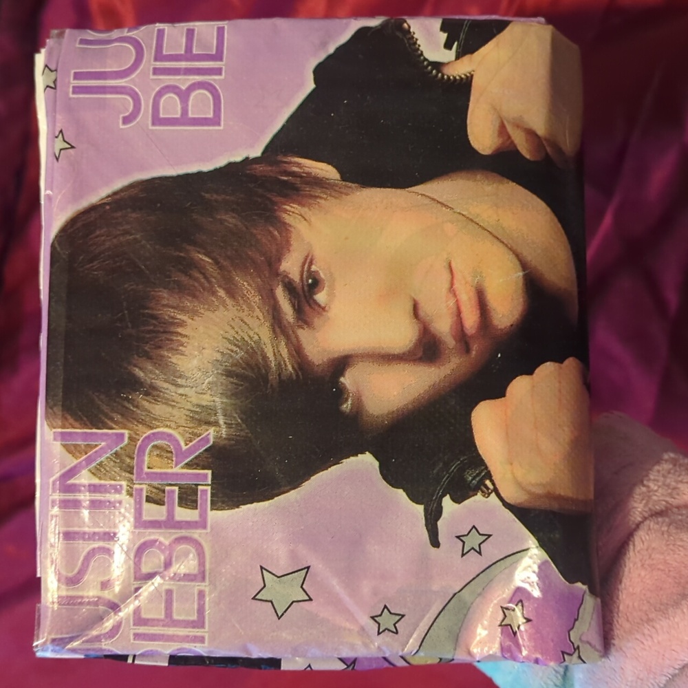 Unused Justin Bieber party table cover